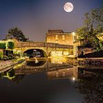 Moon on Coventry Canal, Atherstone